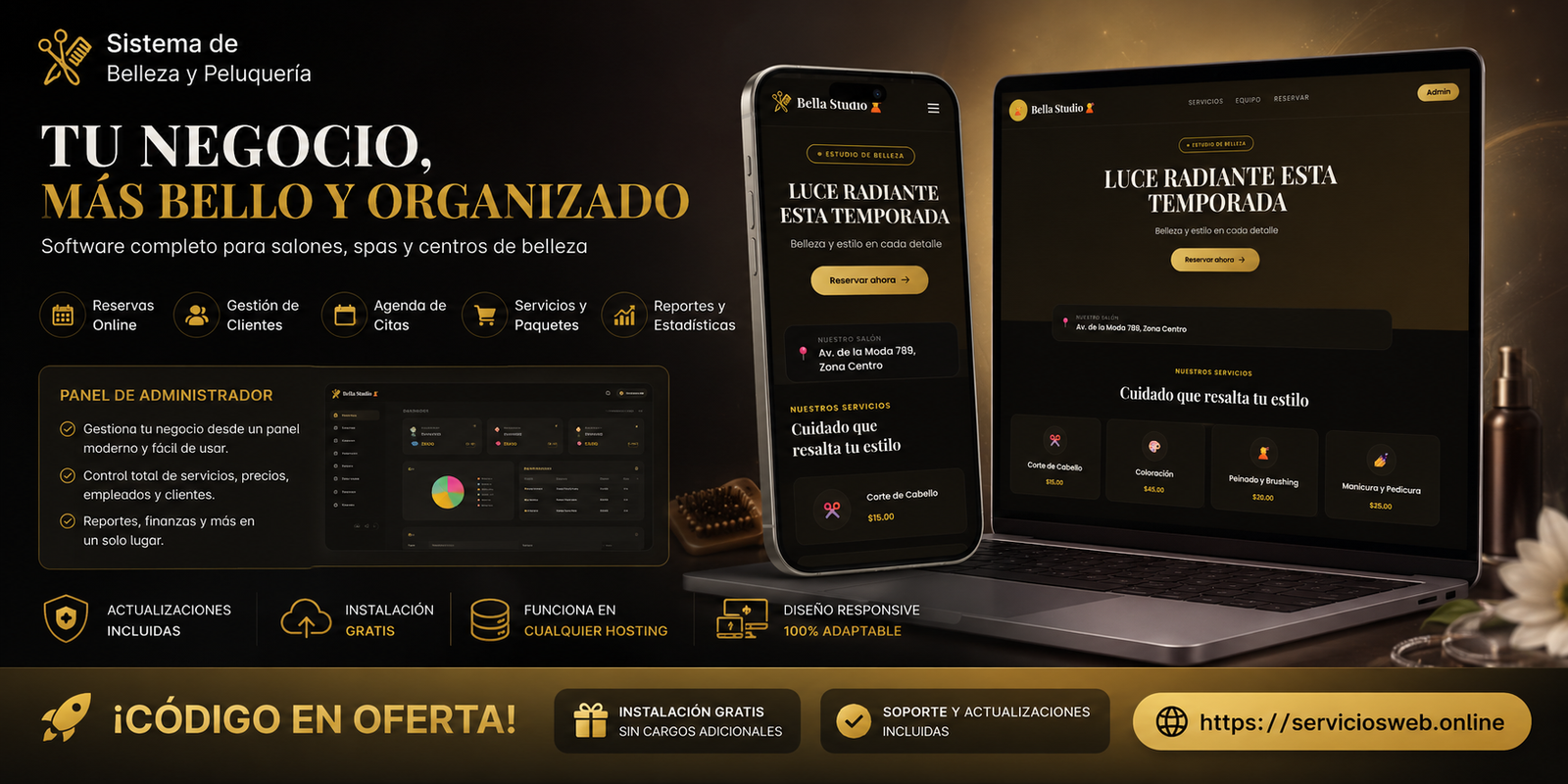 Sistema para Salon de Belleza, Spa o Peluqueria con Reservas Whatsapp